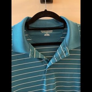 Mens Striped Golf Polo